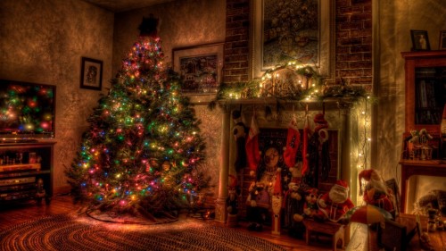 tree christmas holiday garland fireplace toys stockings 37589 1920x1080